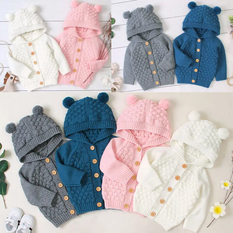 Ear Baby Sweater Hooded Knit