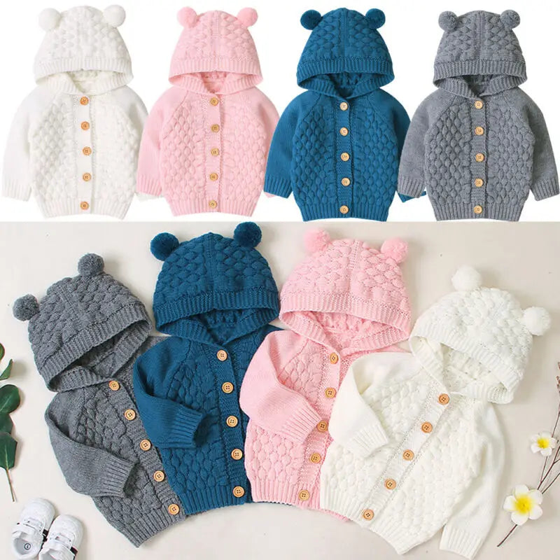 Ear Baby Sweater Hooded Knit