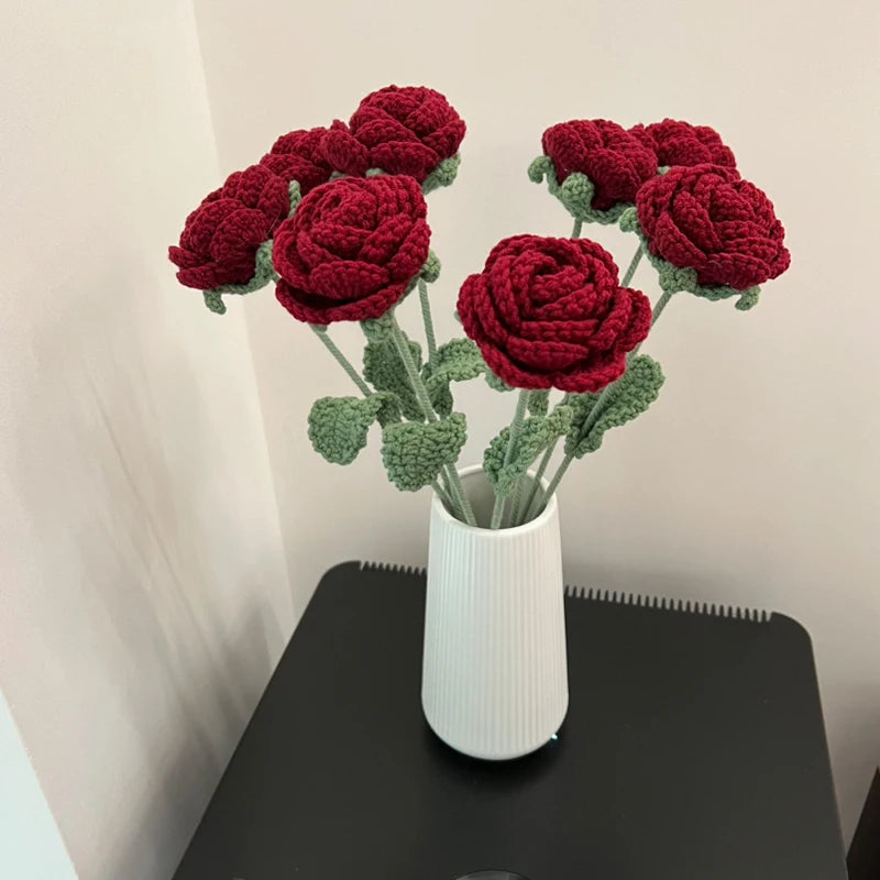 1PC Knitted Rose Flower